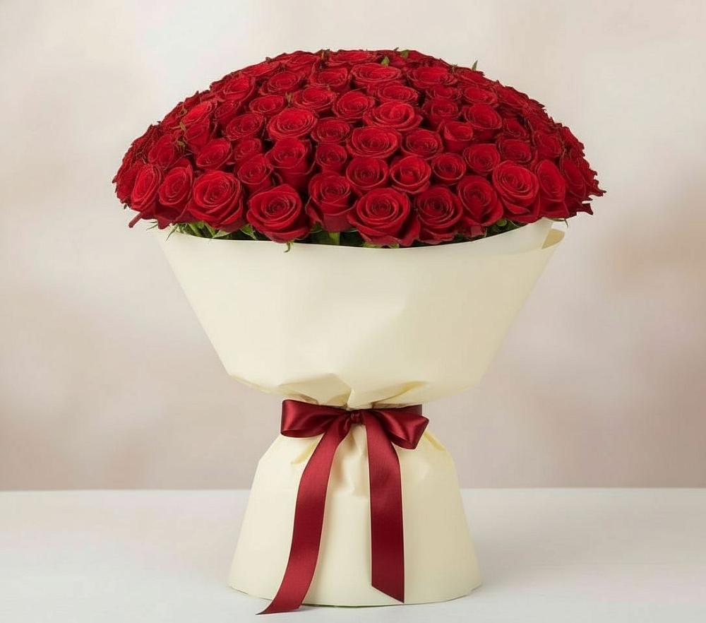 Букет 101 Красная роза Милано в Гнилом