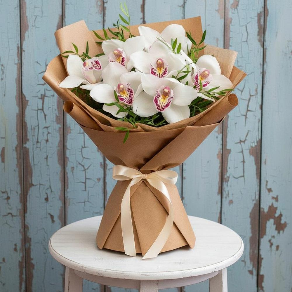 Букет цветов из: Орхидеи и Розы в Гнилом