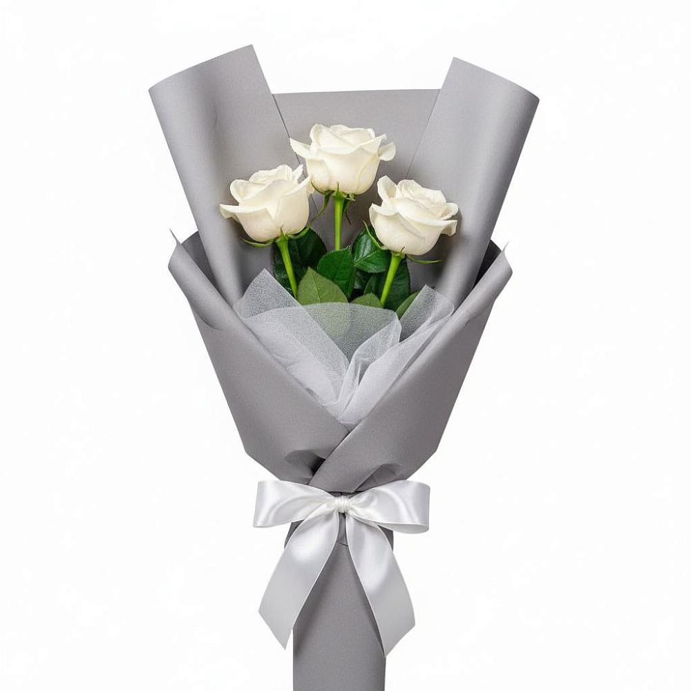 Букет 3 белые розы в Гнилом