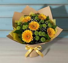Букет цветов из:  Герберы и Хризантемы в Гнилом