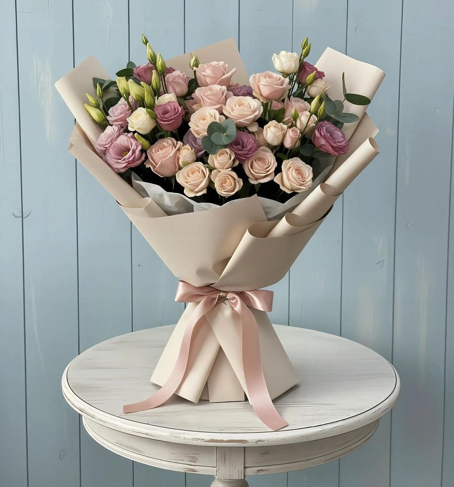 Букет цветов из: Розы и Лизиантусы в Гнилом