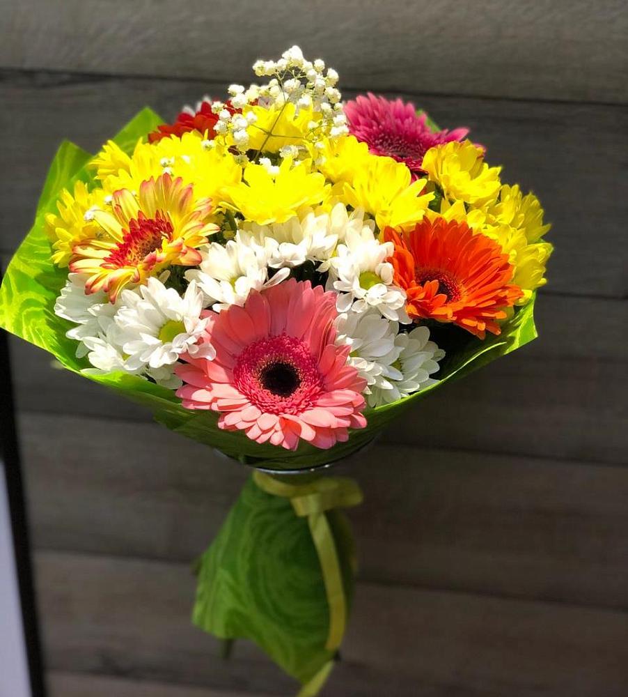 Букет цветов из: Герберы и Хризантемы в Гнилом