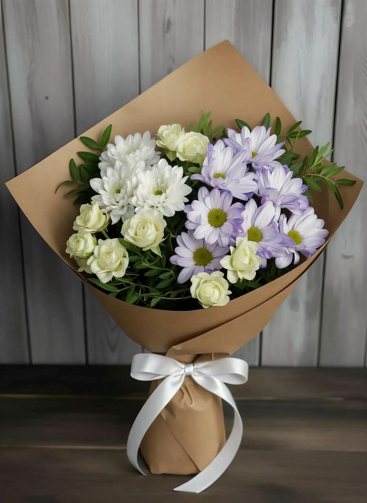 Букет цветов из: Хризантемы и Розы в Гнилом
